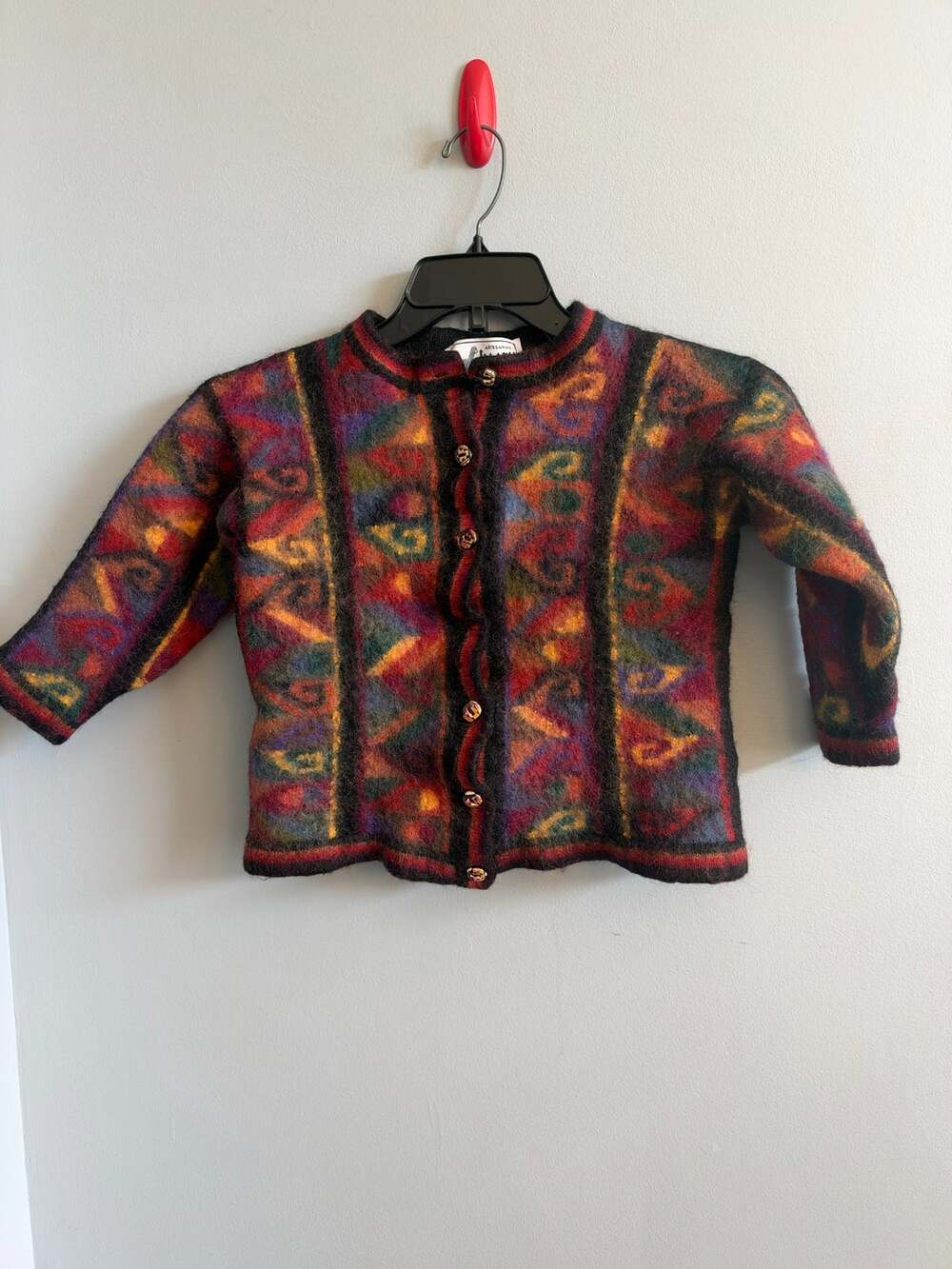 Artesanias Illary Multicolor Patterned Button-Front Cardigan
